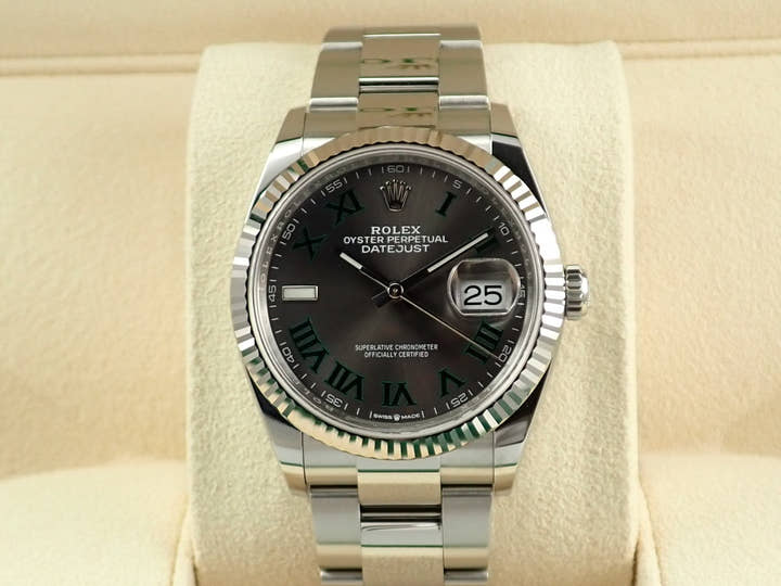 ロレックス デイトジャスト36 Ref.126234 ステンレススチール/ホワイトゴールド スレート文字盤 オイスターブレスレット