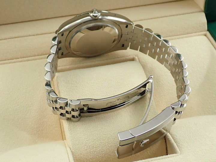 Rolex Datejust 36 Ref. 126234 Stainless Steel/White Gold Olive Green Palm Motif Dial Jubilee Bracelet