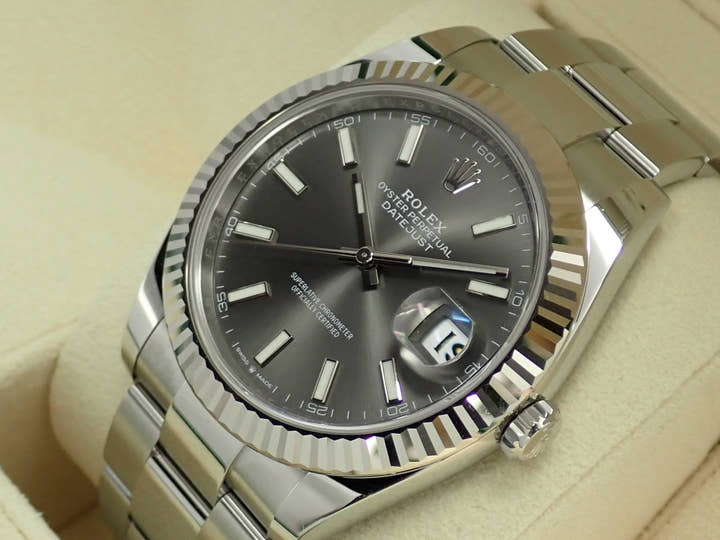 ロレックス デイトジャスト41 Ref.126334 ステンレススチール/ホワイトゴールド スレートローマン文字盤 オイスターブレスレット