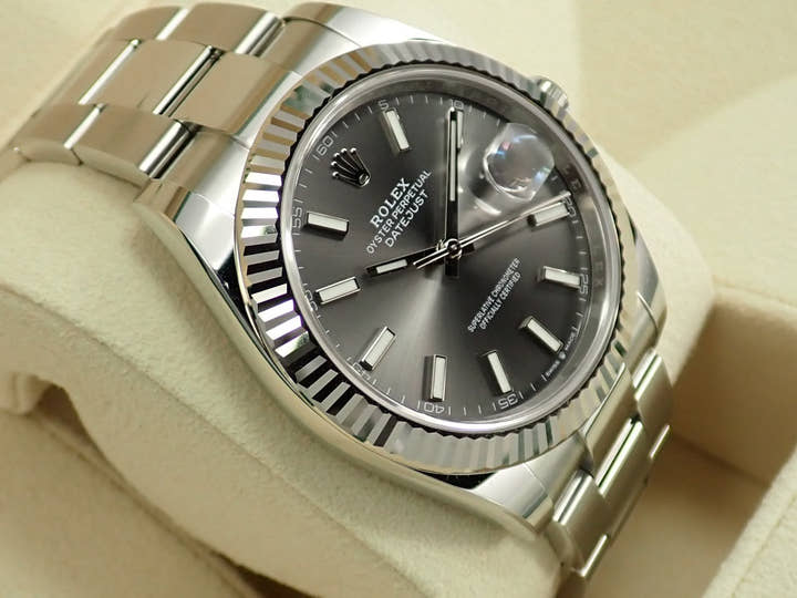 ロレックス デイトジャスト41 Ref.126334 ステンレススチール/ホワイトゴールド スレートローマン文字盤 オイスターブレスレット