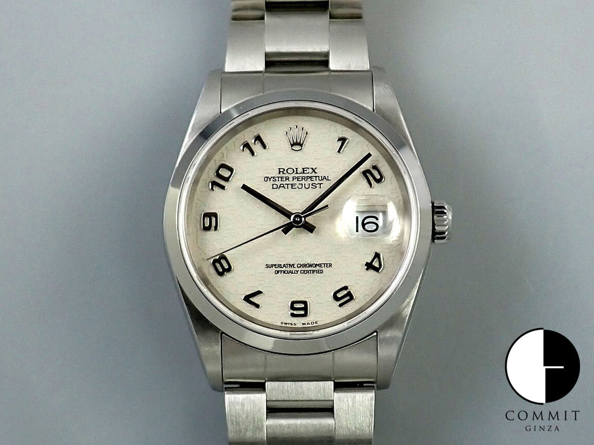 ロレックス デイトジャスト36 Ref.16200 ステンレススチール アイボリーコンピューターアラビア文字盤