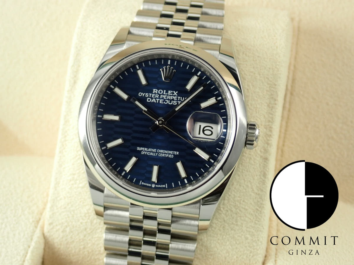 ロレックス デイトジャスト Ref.126200 ブライトブルー文字盤 未使用 datejust-221 ジュビリーブレスレット