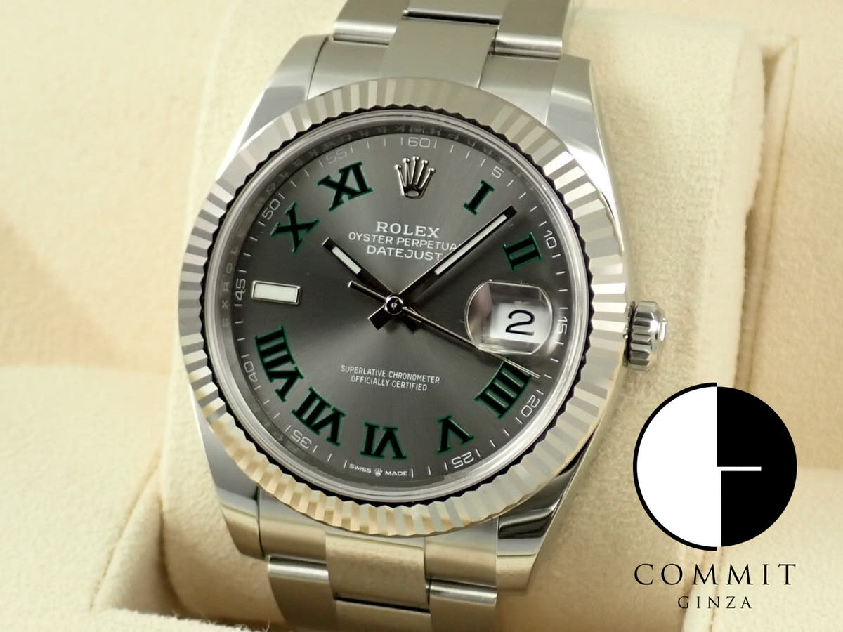 ロレックス デイトジャスト41 Ref.126334 ステンレススチール/ホワイトゴールド スレートローマン文字盤 オイスターブレスレット