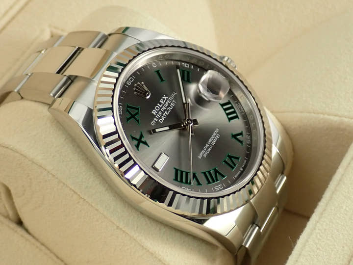 ロレックス デイトジャスト41 Ref.126334 ステンレススチール/ホワイトゴールド スレートローマン文字盤 オイスターブレスレット