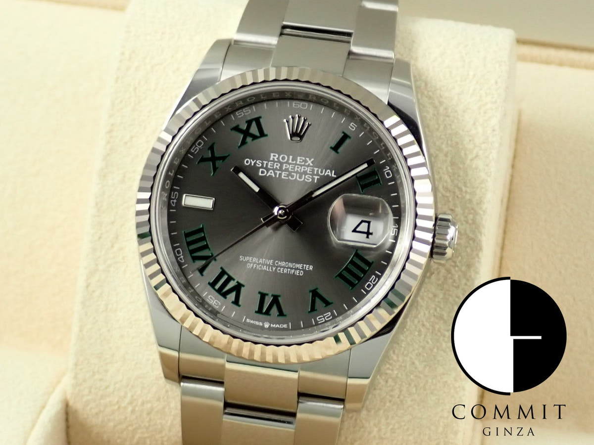 ロレックス デイトジャスト36 Ref.126234 ステンレススチール/ホワイトゴールド スレート文字盤 オイスターブレスレット