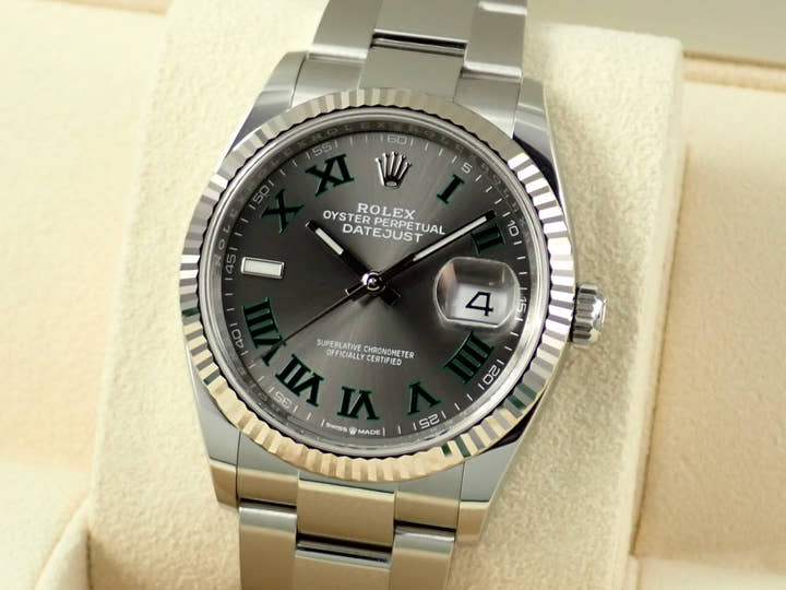 ロレックス デイトジャスト36 Ref.126234 ステンレススチール/ホワイトゴールド スレート文字盤 オイスターブレスレット