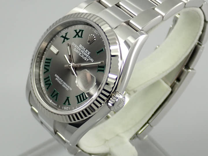 ロレックス デイトジャスト36 Ref.126234 ステンレススチール/ホワイトゴールド スレート文字盤 オイスターブレスレット