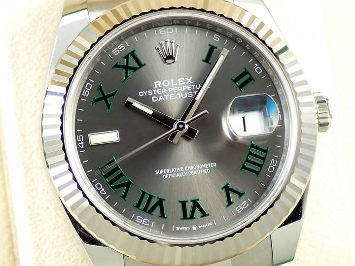 ロレックス デイトジャスト41 Ref.126334 ステンレススチール/ホワイトゴールド スレートローマン文字盤 オイスターブレスレット