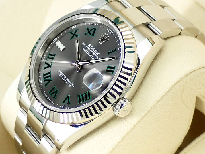 ロレックス デイトジャスト41 Ref.126334 ステンレススチール/ホワイトゴールド スレートローマン文字盤 オイスターブレスレット