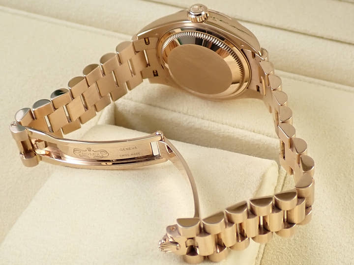 Rolex Datejust 28 Ref. 279175G Everose Gold with Diamond Chocolate Dial and Jubilee Bracelet
