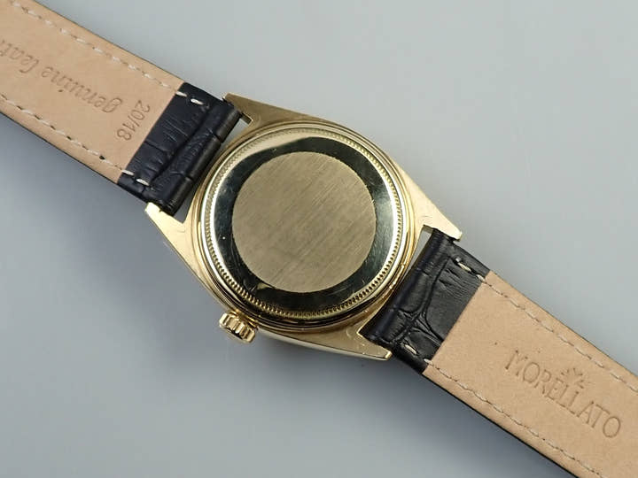 ロレックス デイトジャスト Ref.1601 イエローゴールド シャンパン文字盤 革ベルト