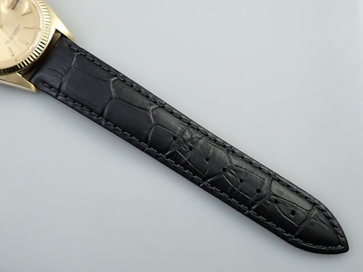 ロレックス デイトジャスト Ref.1601 イエローゴールド シャンパン文字盤 革ベルト