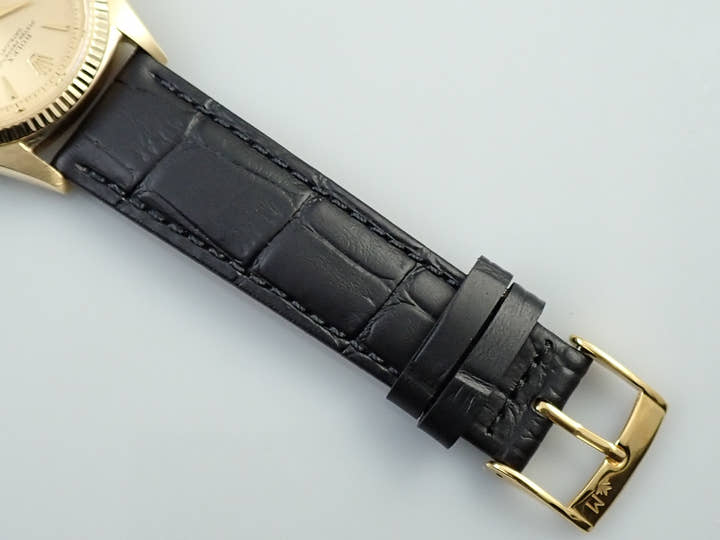 ロレックス デイトジャスト Ref.1601 イエローゴールド シャンパン文字盤 革ベルト