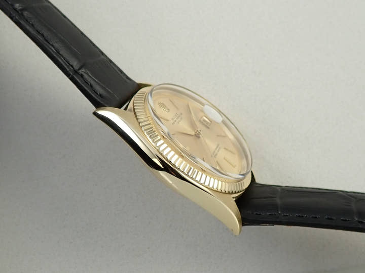 ロレックス デイトジャスト Ref.1601 イエローゴールド シャンパン文字盤 革ベルト
