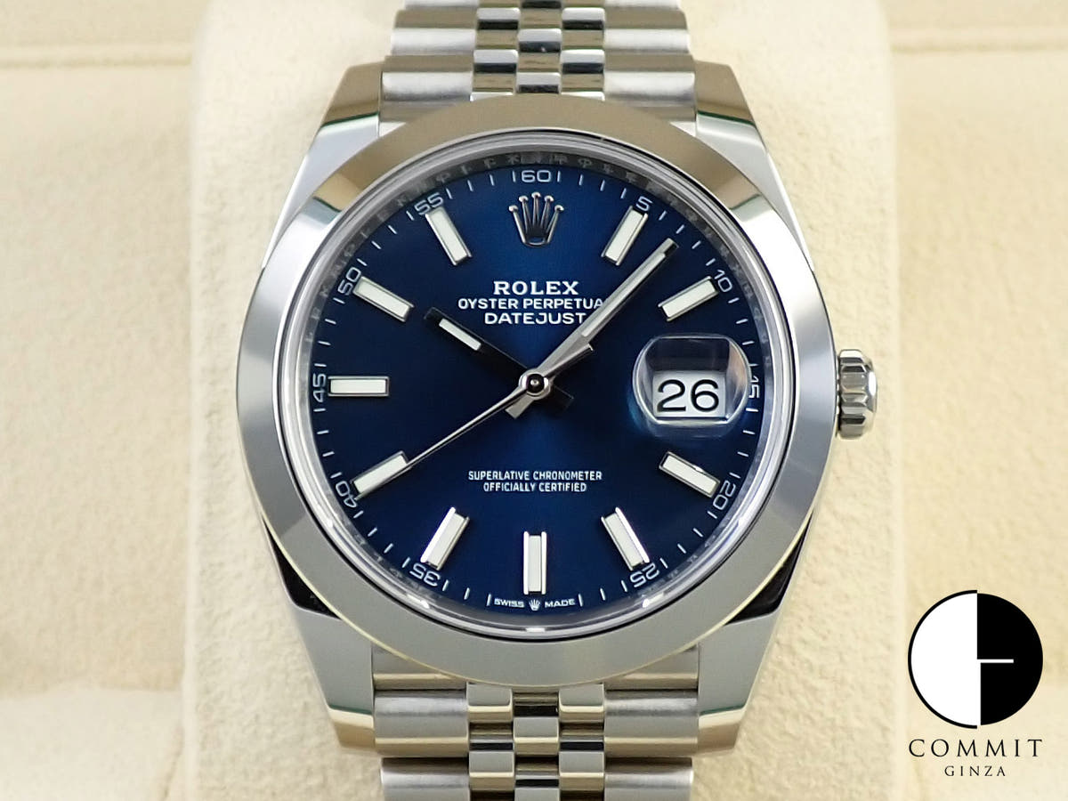 Rolex Datejust 41 Ref. 126300 Stainless Steel Bright Blue Dial Jubilee Bracelet, Excellent Condition 7F184395