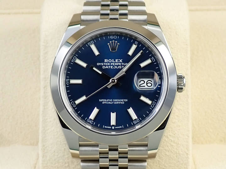 Rolex Datejust 41 Ref. 126300 Stainless Steel Bright Blue Dial Jubilee Bracelet, Excellent Condition 7F184395
