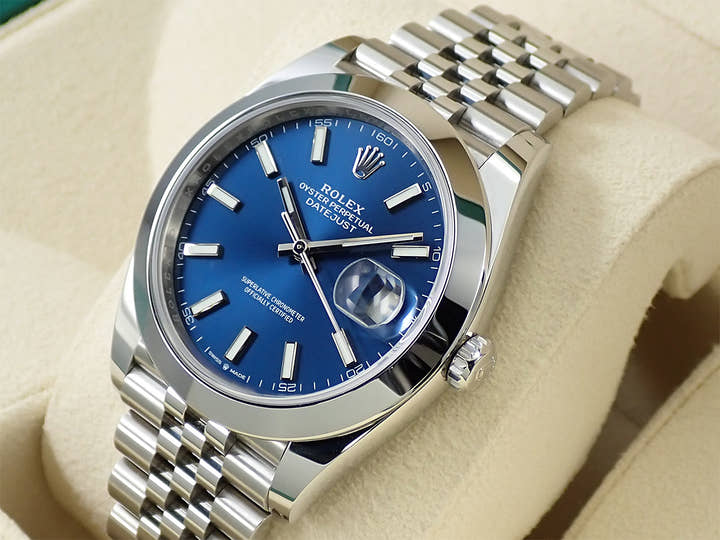 Rolex Datejust 41 Ref. 126300 Stainless Steel Bright Blue Dial Jubilee Bracelet, Excellent Condition 7F184395