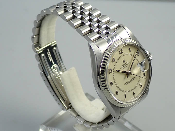 ロレックス デイトジャスト Ref.16014 ステンレススチール/ホワイトゴールド ボイラーゲージ文字盤 ジュビリーブレスレット