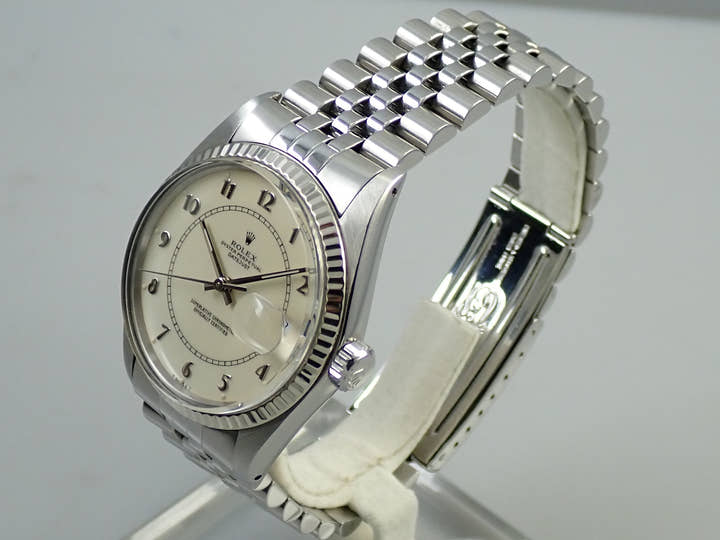 ロレックス デイトジャスト Ref.16014 ステンレススチール/ホワイトゴールド ボイラーゲージ文字盤 ジュビリーブレスレット