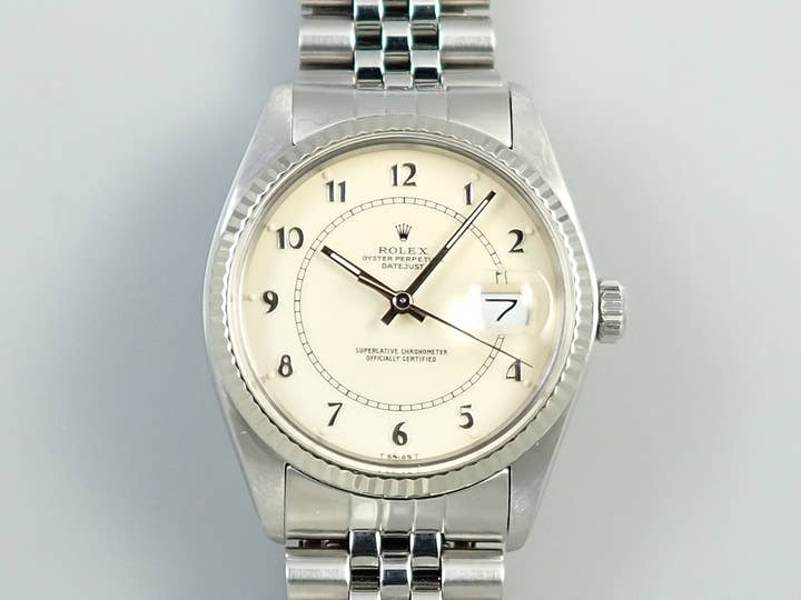 ロレックス デイトジャスト Ref.16014 ステンレススチール/ホワイトゴールド ボイラーゲージ文字盤 ジュビリーブレスレット