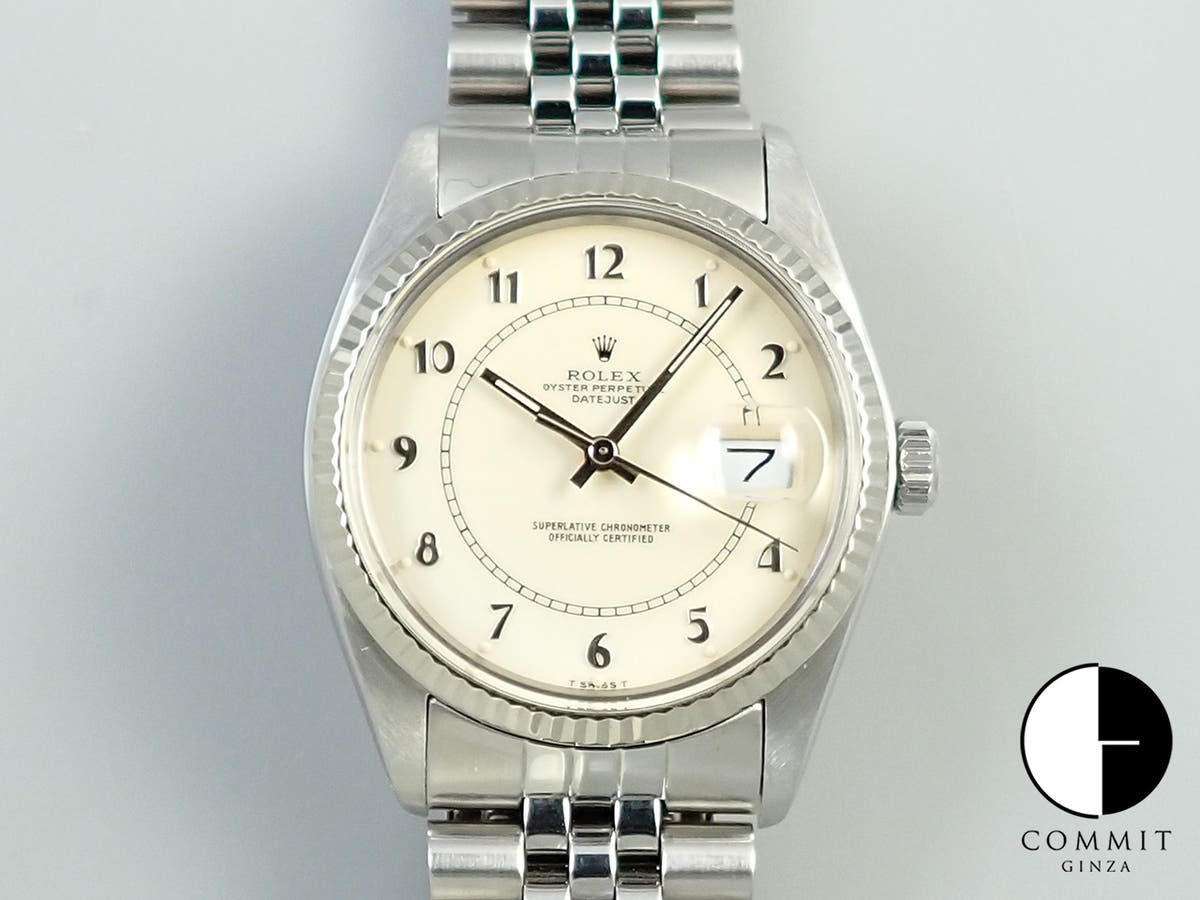ロレックス デイトジャスト Ref.16014 ステンレススチール/ホワイトゴールド ボイラーゲージ文字盤 ジュビリーブレスレット