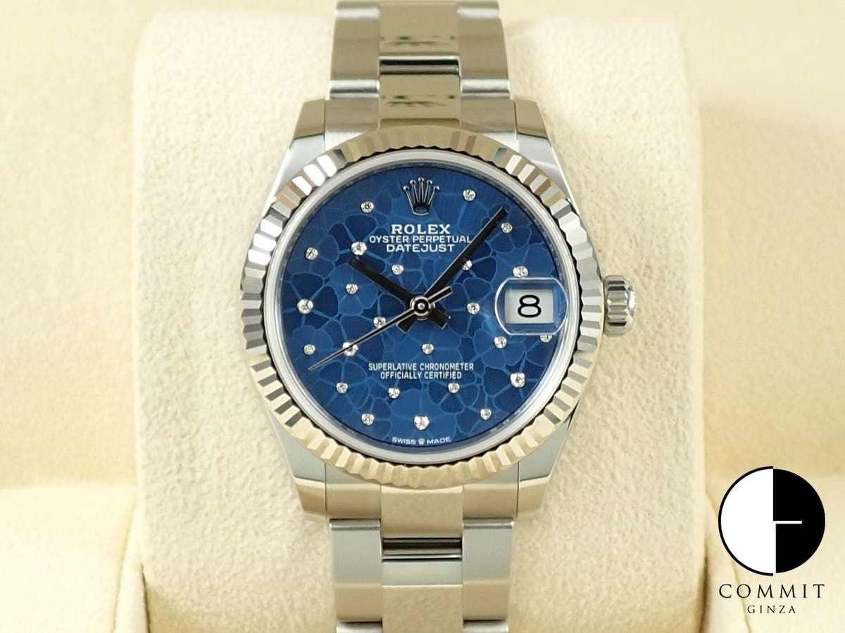 ロレックス デイトジャスト31 Ref.278274 ステンレススチール/ホワイトゴールド フローラルモチーフ文字盤 オイスターブレスレット 未使用 9W80664T