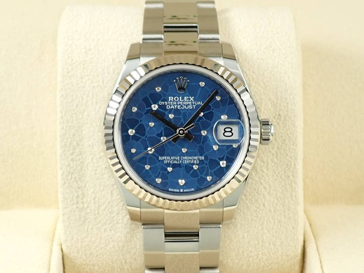 ロレックス デイトジャスト31 Ref.278274 ステンレススチール/ホワイトゴールド フローラルモチーフ文字盤 オイスターブレスレット 未使用 9W80664T