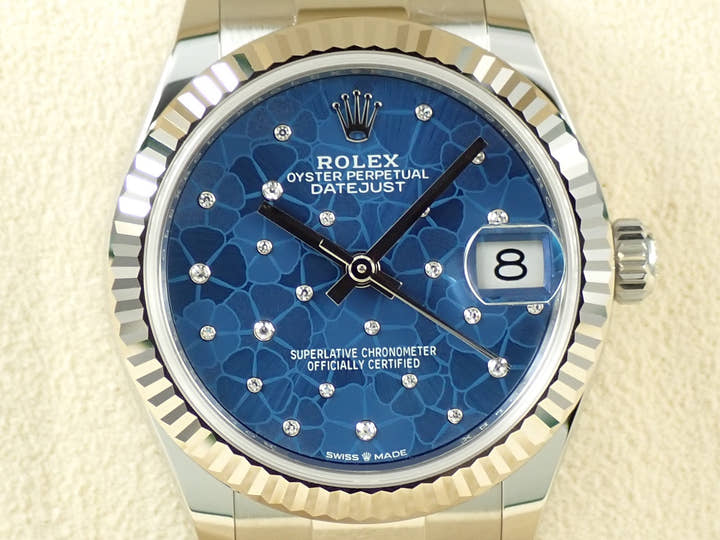 ロレックス デイトジャスト31 Ref.278274 ステンレススチール/ホワイトゴールド フローラルモチーフ文字盤 オイスターブレスレット 未使用 9W80664T