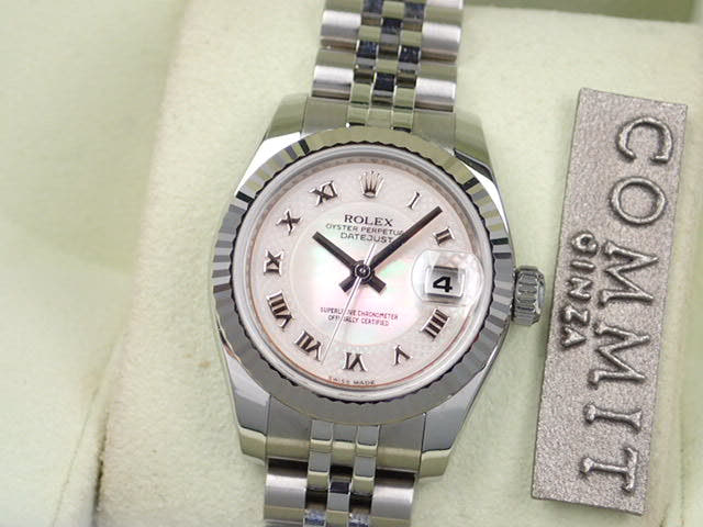 ロレックス デイトジャスト Ref.179174NRD デコレーションピンクシェル文字盤 中古 datejust-34 ジュビリーブレスレット