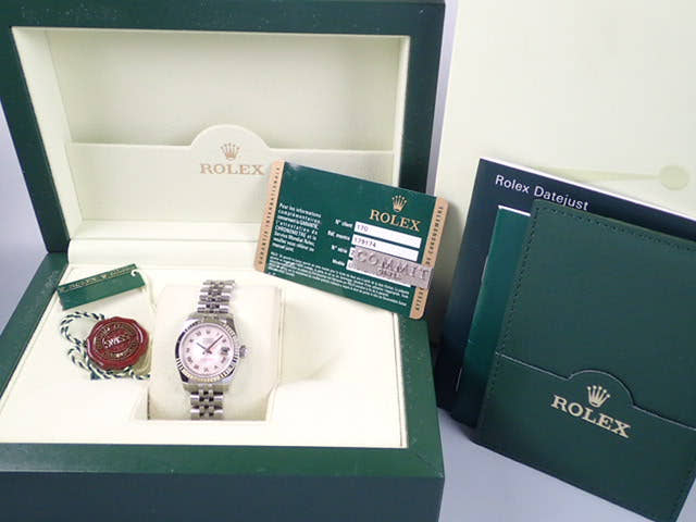 ロレックス デイトジャスト Ref.179174NRD デコレーションピンクシェル文字盤 中古 datejust-34 ジュビリーブレスレット