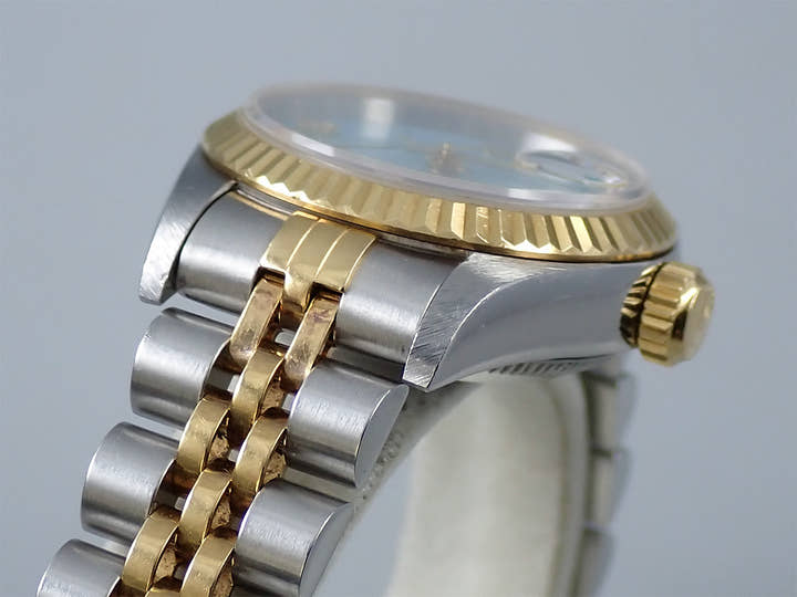ロレックス デイトジャスト Ref.69173 ステンレススチール/イエローゴールド ブルージェダイト文字盤 ジュビリーブレスレット