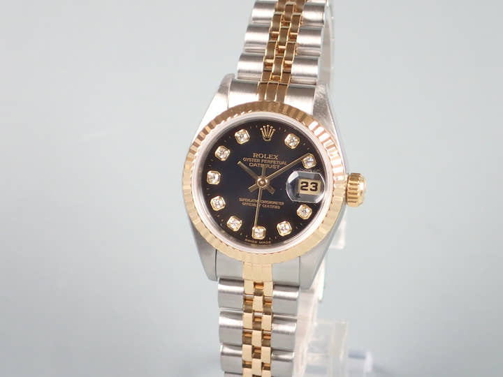 ロレックス デイトジャスト Ref.69173G ブラック文字盤 中古 datejust-45 ジュビリーブレスレット