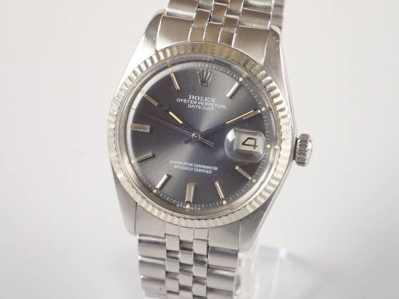 Pre-owned Rolex Datejust Ref. 1601 with gray dial and Jubilee bracelet (datejust-5).