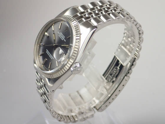 Pre-owned Rolex Datejust Ref. 1601 with gray dial and Jubilee bracelet (datejust-5).