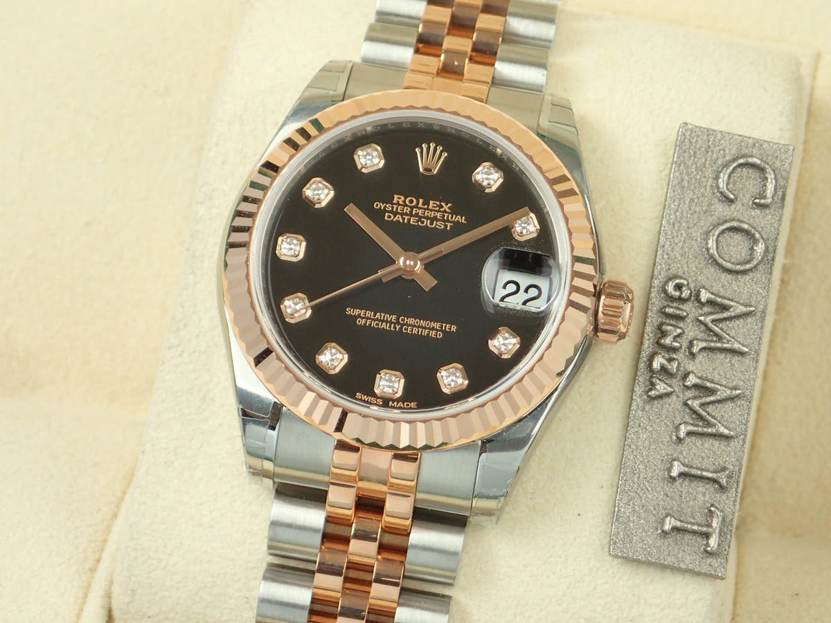 ロレックス デイトジャスト Ref.178271 ブラック文字盤 未使用 datejust-60 ジュビリーブレスレット