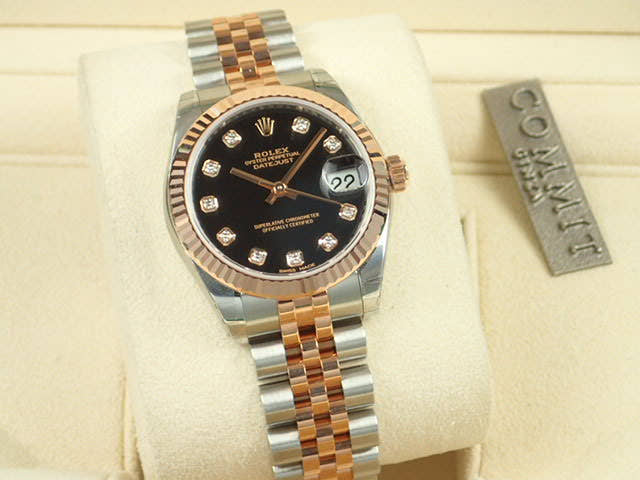 ロレックス デイトジャスト Ref.178271 ブラック文字盤 未使用 datejust-60 ジュビリーブレスレット