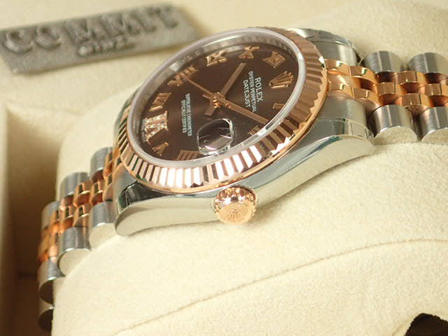 ロレックス デイトジャスト Ref.178271 チョコレートブラウンローマVIダイヤ文字盤 未使用 datejust-61 ジュビリーブレスレット