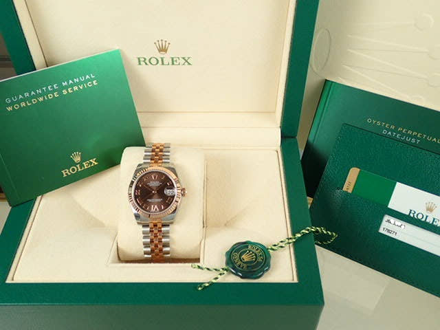 ロレックス デイトジャスト Ref.178271 チョコレートブラウンローマVIダイヤ文字盤 未使用 datejust-61 ジュビリーブレスレット