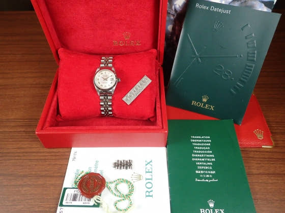 ロレックス デイトジャスト Ref.79174NRD ピンクシェルメッシュ文字盤 中古 datejust-6 ジュビリーブレスレット