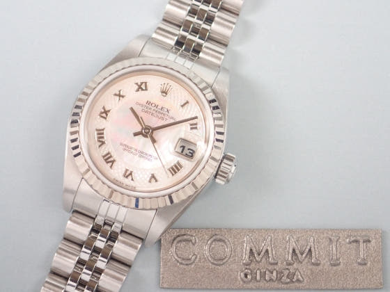 ロレックス デイトジャスト Ref.79174NRD ピンクシェルメッシュ文字盤 中古 datejust-6 ジュビリーブレスレット