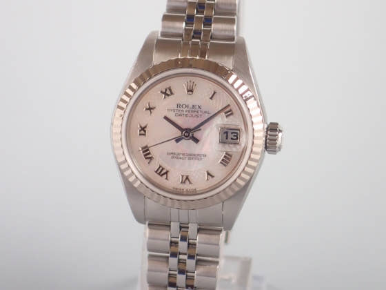 ロレックス デイトジャスト Ref.79174NRD ピンクシェルメッシュ文字盤 中古 datejust-6 ジュビリーブレスレット
