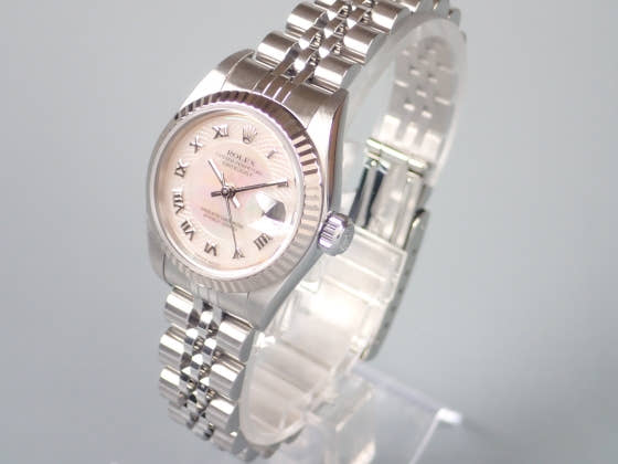 ロレックス デイトジャスト Ref.79174NRD ピンクシェルメッシュ文字盤 中古 datejust-6 ジュビリーブレスレット