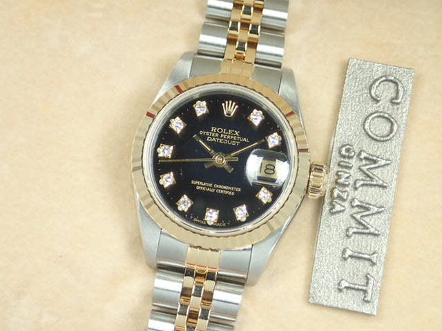 ロレックス デイトジャスト Ref.69173G ブラック文字盤 中古 datejust-89 ジュビリーブレスレット