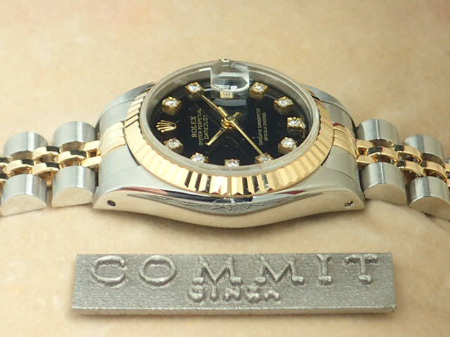 ロレックス デイトジャスト Ref.69173G ブラック文字盤 中古 datejust-89 ジュビリーブレスレット