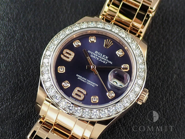 Rolex Datejust Pearlmaster Ref. 86285 Everose Gold Aubergine Dial