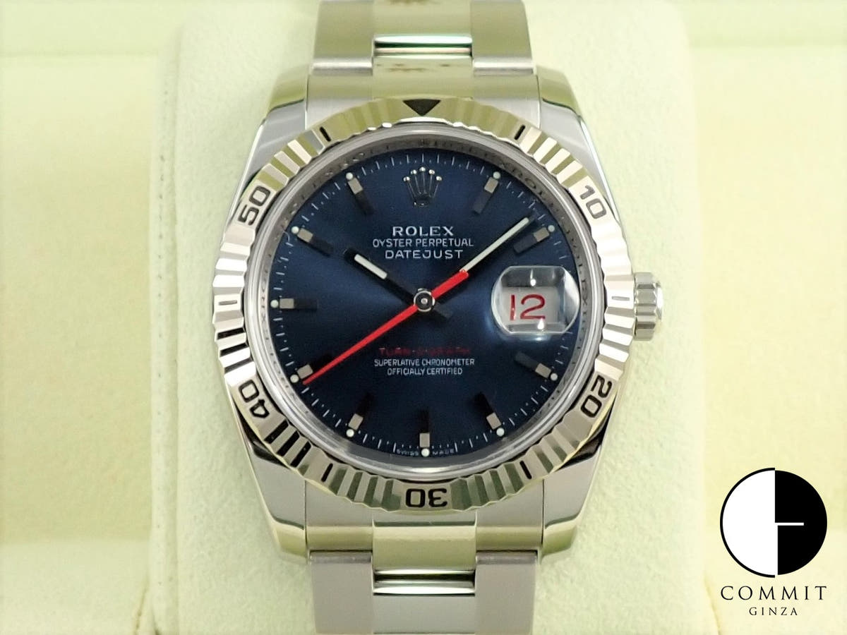 ロレックス デイトジャスト ターノグラフ Ref.116264 ステンレススチール/ホワイトゴールド ブルー文字盤 オイスターブレスレット