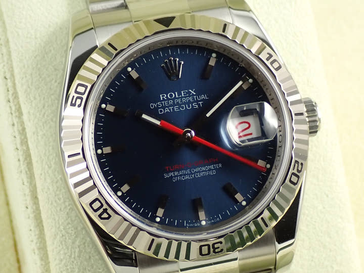 ロレックス デイトジャスト ターノグラフ Ref.116264 ステンレススチール/ホワイトゴールド ブルー文字盤 オイスターブレスレット