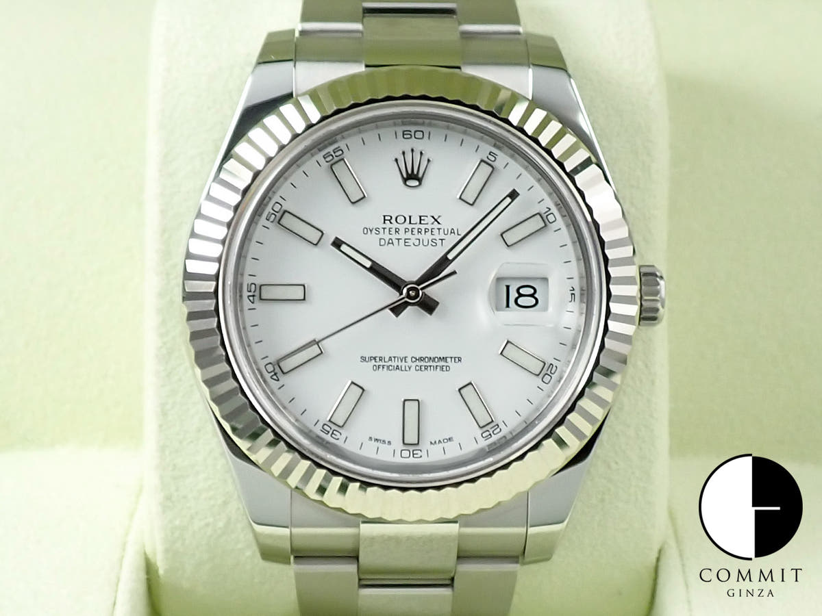 ロレックス デイトジャストII Ref.116334 ステンレススチール/ホワイトゴールド ホワイト文字盤
