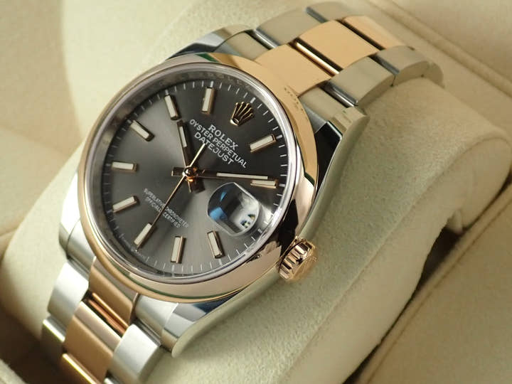 ロレックス デイトジャスト36 Ref.126201 ステンレススチール/エバーローズゴールド スレート文字盤 オイスターブレスレット