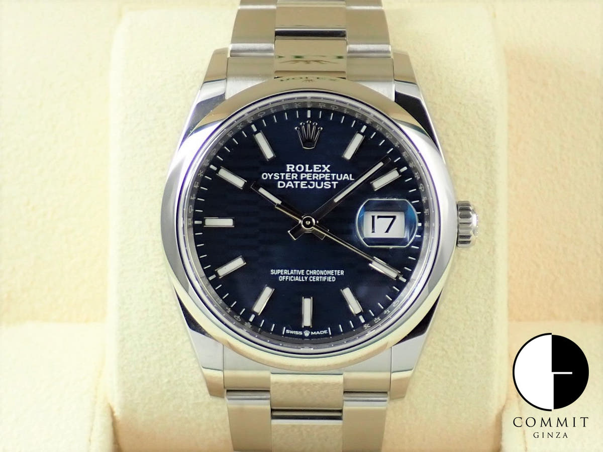 ロレックス デイトジャスト36 Ref.126200 ステンレススチール ブルー フルーテッドモチーフ文字盤 オイスターブレスレット 未使用 8543UJYJ